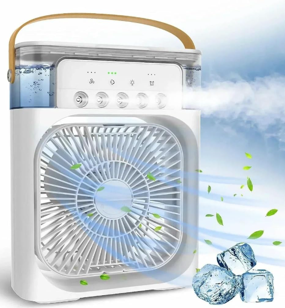 Mini Aire Portátil, Humidificador y Ventilador